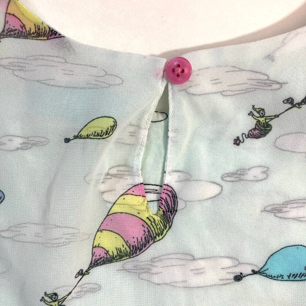 Dr Seuss Oh The Places Youll Go Hot Air Balloon Clouds Layered Sheer Tunic Dress - Picture 7 of 10